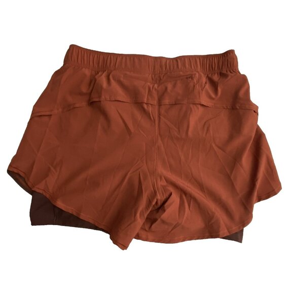 Brooks Woman Size Medium Copper Run Raisin Chaser 2 in1 5" Shorts Recycled Fabri - Picture 3 of 12